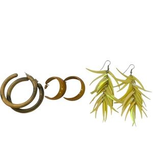 Earrings Hoop Dangle Costume Jewelry Set of 3